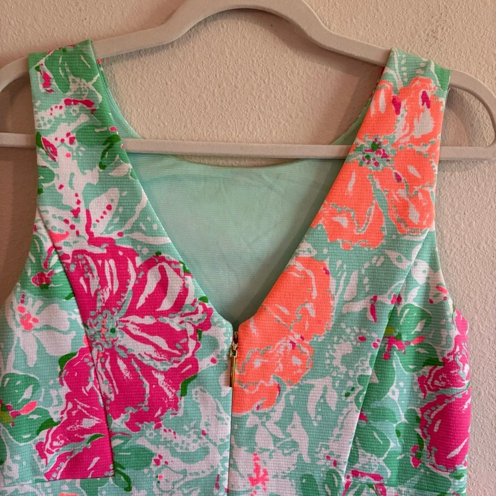 Lilly Pulitzer Eden Mini Shift Dress Women’s Small Poolside Blue Floral - Picture 5 of 8